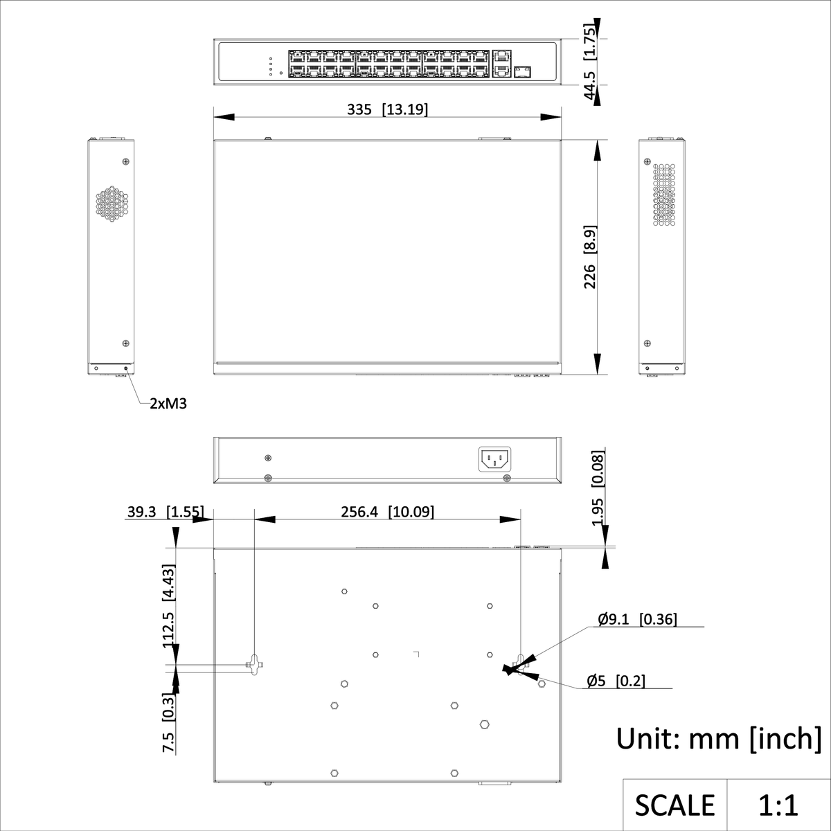 Switch PoE Hikvision - 24 × 10 - 100 Mbps IEEE 802.3af - at - 1 Puerto Gigabit RJ45 - DS-3E1326P-EI/M