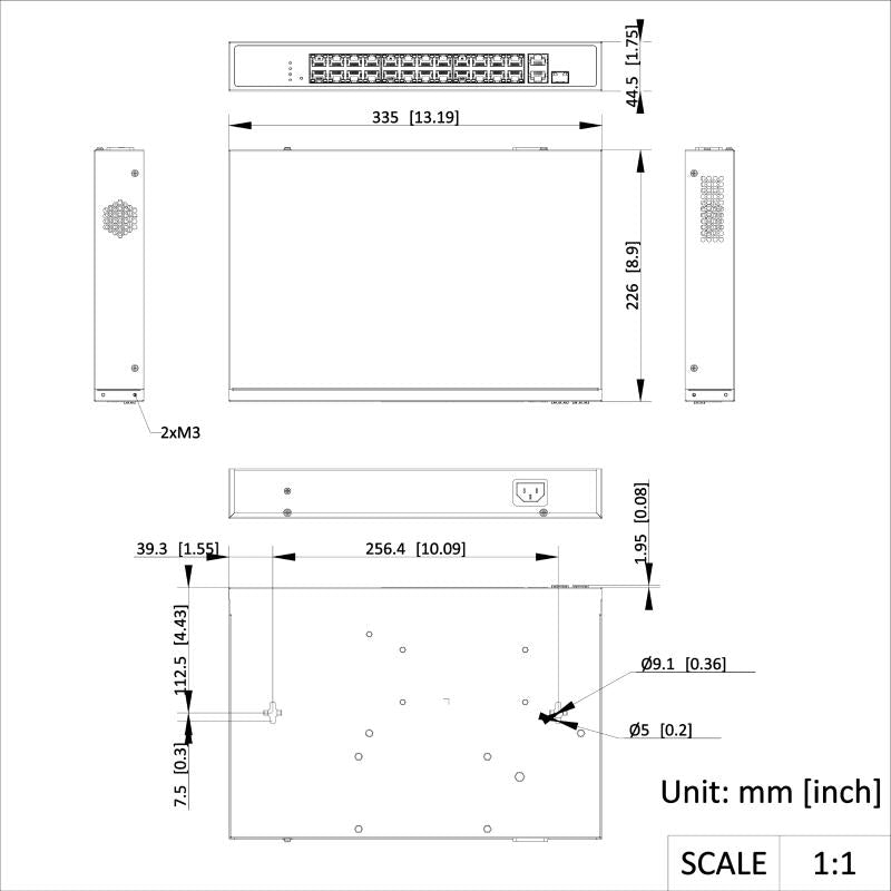 Switch PoE Hikvision - 24 × 10 - 100 Mbps IEEE 802.3af - at - 1 Puerto Gigabit RJ45 - DS-3E1326P-EI/M