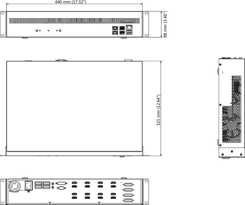 Videowall Hikvision - Decodificador de Vídeo de 16 Salidas HDMI 4K - Soporta hasta 128 canales de Vídeo Simultáneos - DS