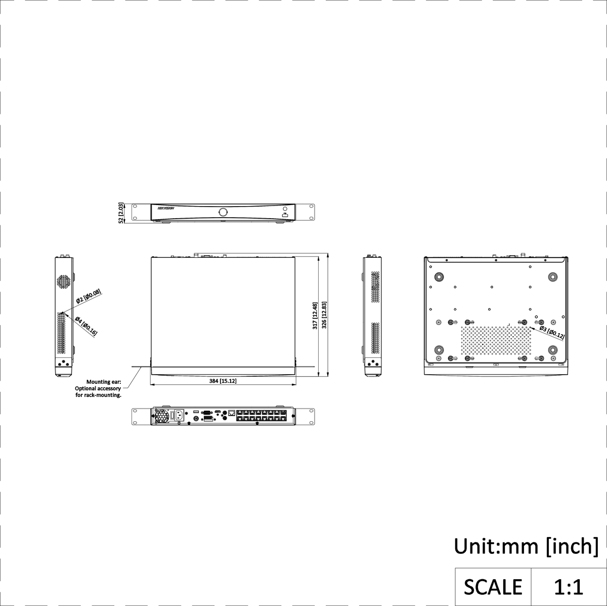 NVR Hikvision - (ACUSENSE - Evita Falsas Alarmas) NVR 12 Megapíxel (4K) - Reconocimiento Facial - 16 Canales IP - DS-761