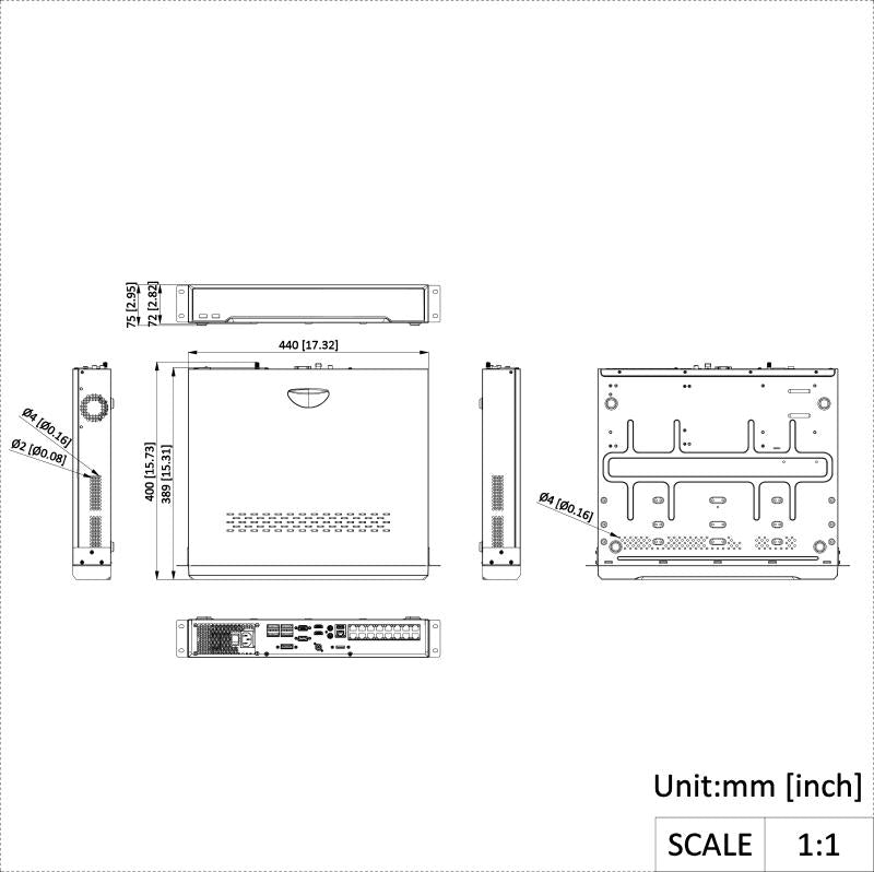 NVR Hikvision - 32 CANALES - 16 PUERTOS POE+ - SOP. 4 HDD (NO INC.) - H.265+ - DS-7732NI-M4/16P
