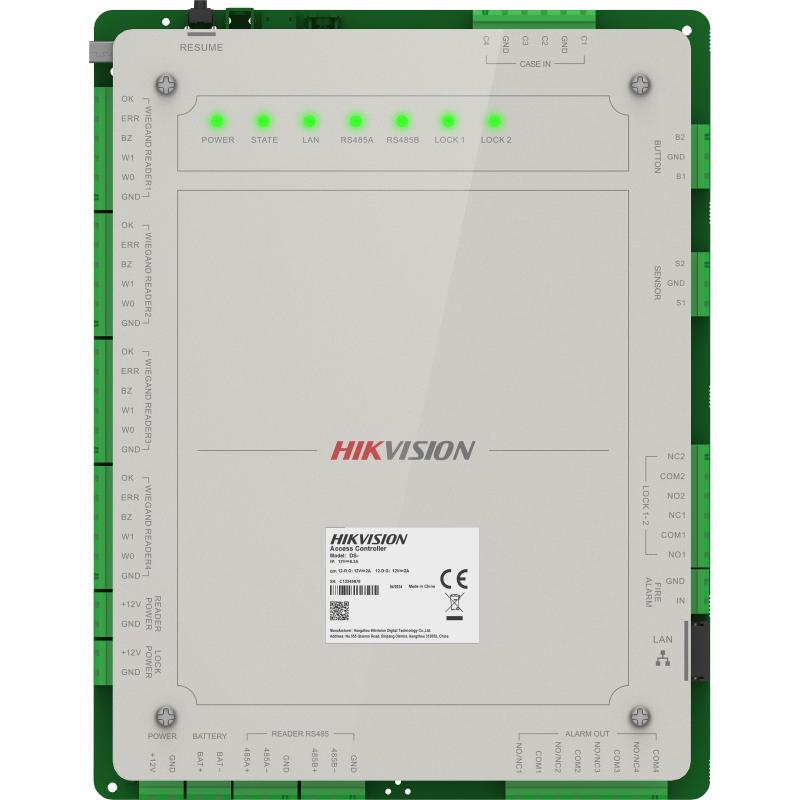 Control de Acceso Hikvision - Interfaz Web - 4 Lectores de Huella o Tarjeta - 100,000 Tarjetas - 10,000 Huellas - DS-K26