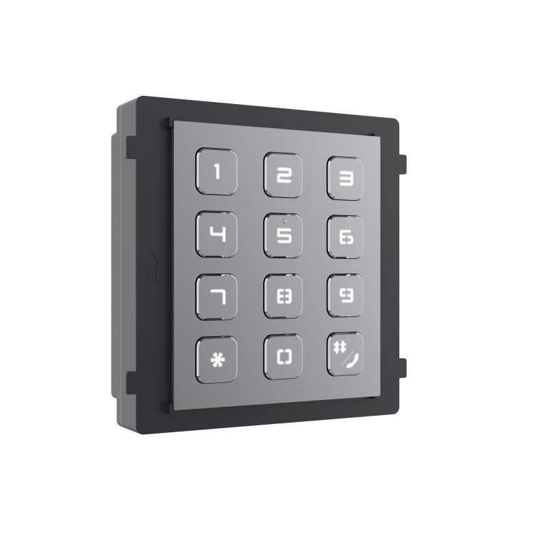 Videoportero Hikvision - Módulo de Teclado para Frente de Calle Modular - Desbloqueo de Puerta Mediante Código - Llamada