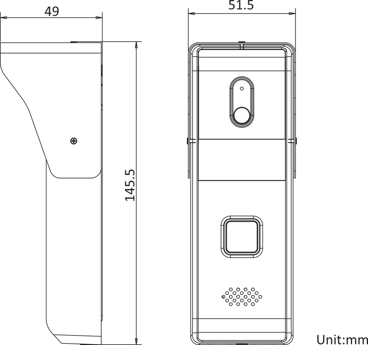 Videoportero Hikvision - Frente de Calle para Exterior IP65 - DS-KIS203-T
