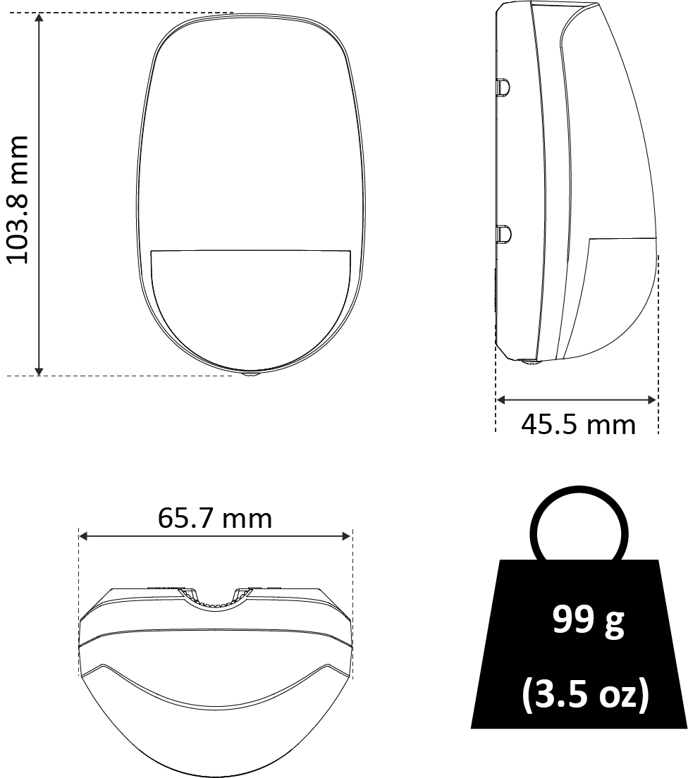 Sensor de Seguridad Hikvision - Inmunidad a Mascotas 10 Kg - Detección de 12 mts - Ángulo de 85.9° de Cobertura - DS-PDD