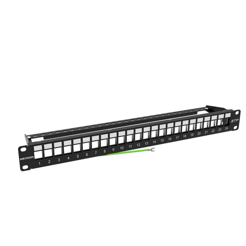 Cableado Estructurado Hikvision - Patch Panel Blindado - Modular Keystone - Sin Jack - 24 Puertos - DS1CP0P241U