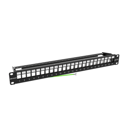 Cableado Estructurado Hikvision - Patch Panel Blindado - Modular Keystone - Sin Jack - 24 Puertos - DS1CP0P241U