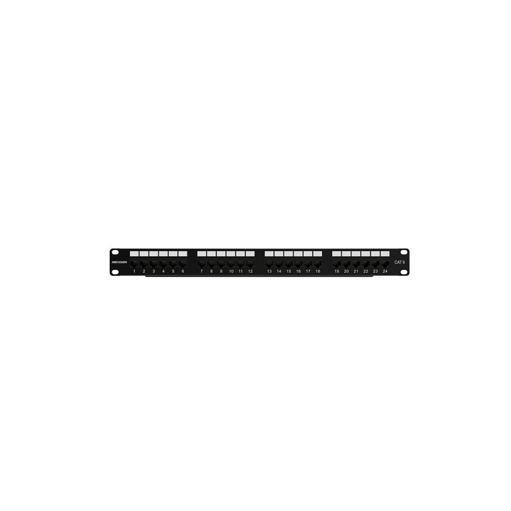 Cableado Estructurado Hikvision - Patch Panel Sin Blindaje - Cat 6 - 24 Puertos - 1 Unidad De Rack - DS1CP6U241U