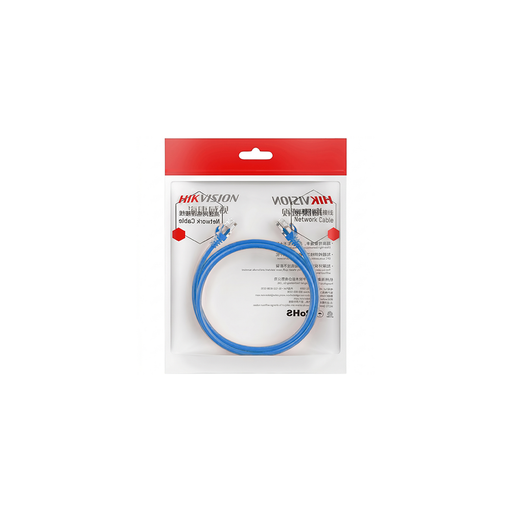 Cableado Estructurado Hikvision - Cable de Parcheo (Patch Cord) - UTP - Cat. 6 (24 AWG) - 1 Metro - DS1NP6UEC0(BLUE1M)