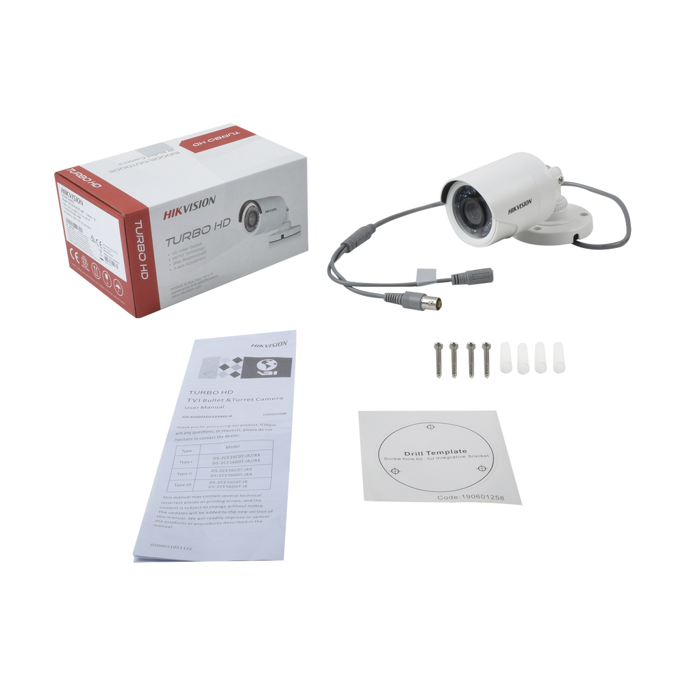 Cámara de Seguridad Hikvision - Bala TURBO 1080p - Gran Angular 106° - Lente 2.8 mm - 25 mts Smart IR - DS-2CE16D0T-IRF(