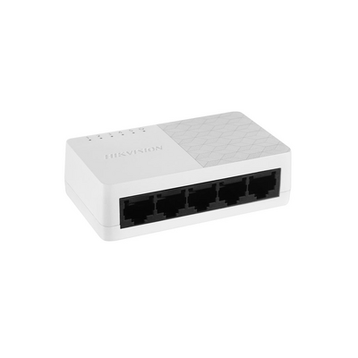 Switch Hikvision - Fast Ethernet 10 - 100 Mbps - Diseño Compacto y Estetico - DS-3E0105D-O