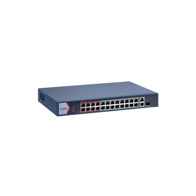 Switch PoE Hikvision - 24 × 10 - 100 Mbps IEEE 802.3af - at - 1 Puerto Gigabit RJ45 - DS-3E1326P-EI/M