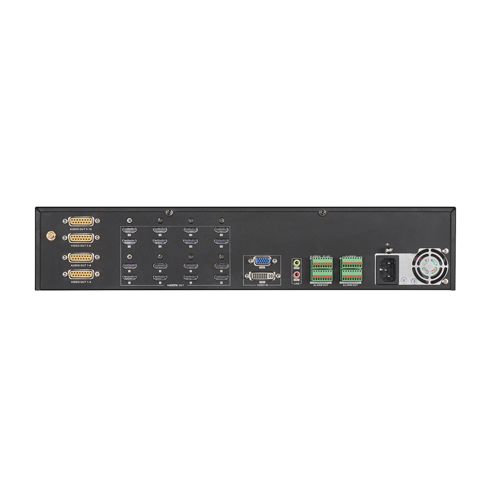 Videowall Hikvision - Decodificador de Vídeo de 16 Salidas HDMI 4K - Soporta hasta 128 canales de Vídeo Simultáneos - DS