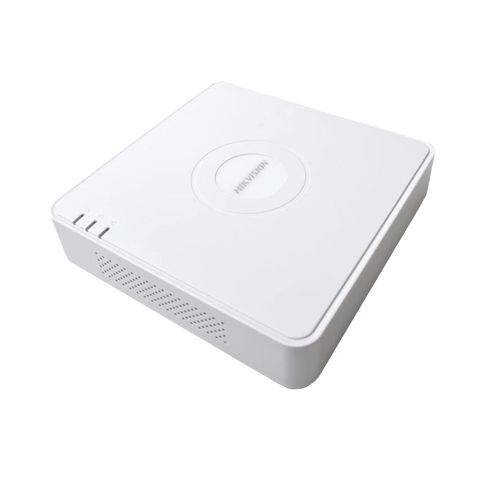 NVR Hikvision - 4 canales IP - 4 Puertos PoE+ - 1 Bahías de Disco Duro - Switch PoE 300 mts - DS-7104NI-Q1/4P(D)