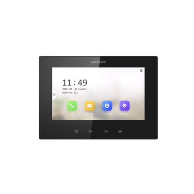 Videoportero Hikvision - Monitor IP Lite TOUCH 7" para Videoportero IP - Vídeo en Vivo - PoE Estándar - Apertura Remota 