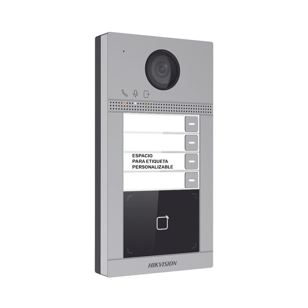 Videoportero Hikvision - Soporta 4 Departamentos - PoE Estandar - Interfaz WEB para configuración - 2 puertas - DS-KV841