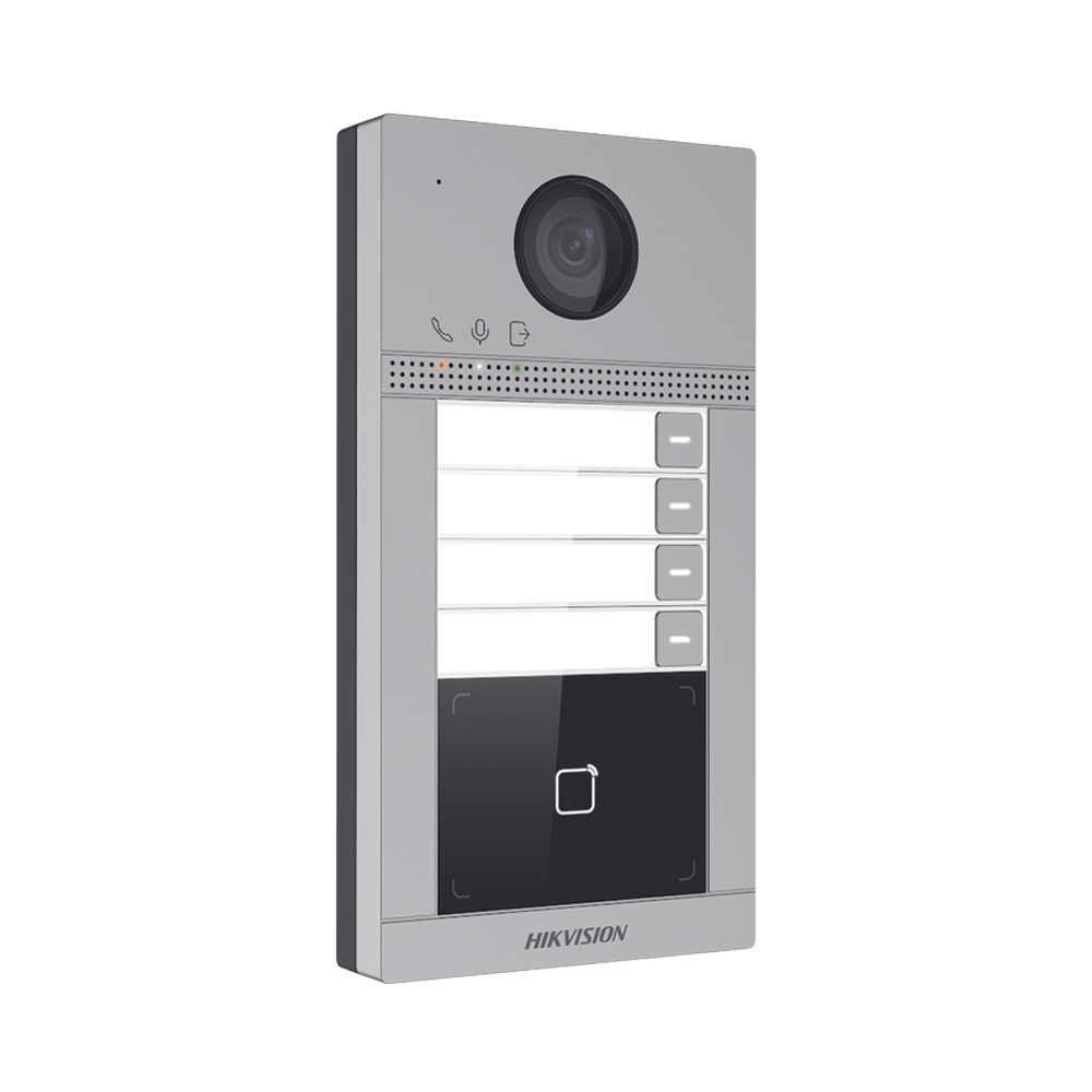 Videoportero Hikvision - Soporta 4 Departamentos - PoE Estandar - Interfaz WEB para configuración - 2 puertas - DS-KV841