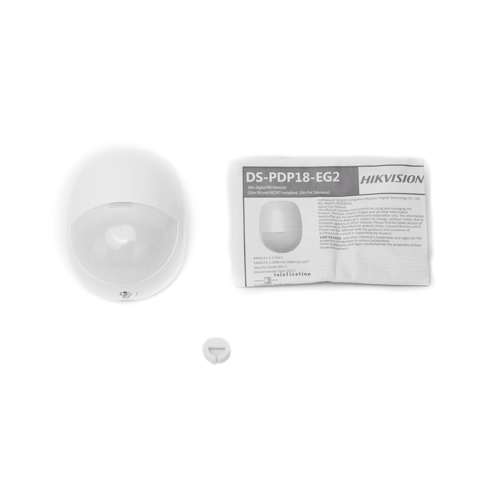 Sensor de Seguridad Hikvision - Detector PIR Cableado para Interior - Inmunidad a Mascotas - Rango de Detección de 18 mt