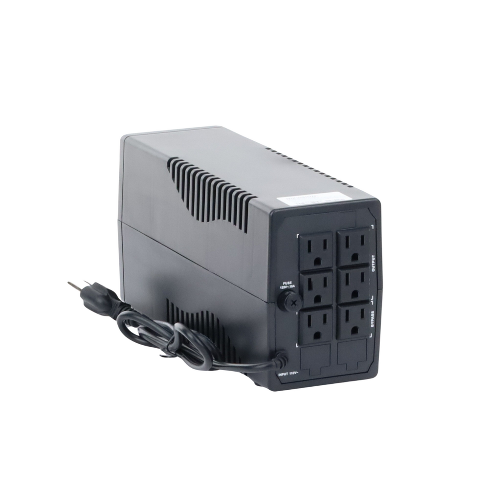 UPS Hikvision - 600 W - PROTECCION CONTRA SOBRECARGAR Y DESCARGAR - ENTRADA Y SALIDA 120 VCA - 6 TOMAS - DSUPS1000X/US