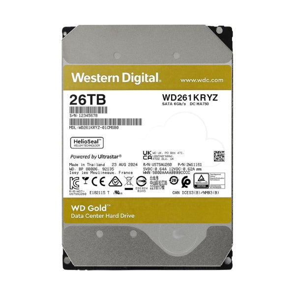 Disco-Duro-HDD-WD-Gold-26TB-7200-RPM-SATA-III-6Gbs-512MB-caché-Internal-CMR-Enterprise-3,5