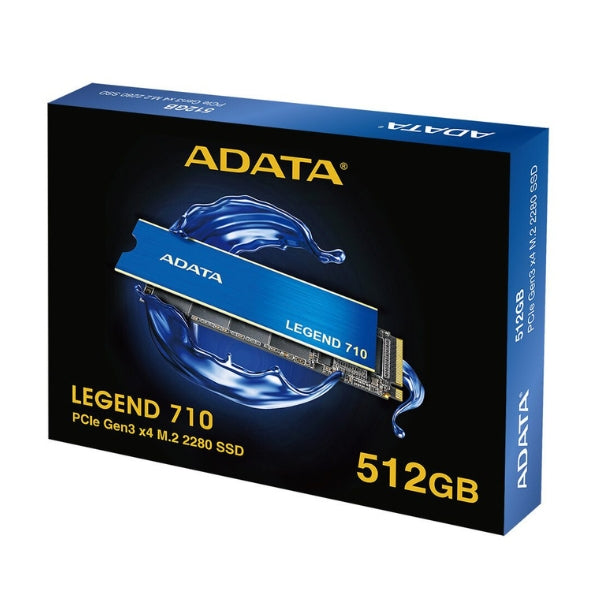 Disco Duro SSD ADATA LEGEND 710 512GB NVMe PCIe Gen3 x4 M.2 2280 con Heatsink - ALEG-710-512GCS