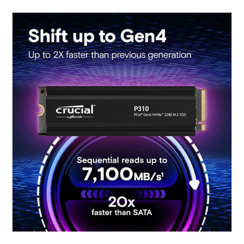 Disco Duro SSD Crucial P310 4TB 3D NAND Flash PCIe Gen 4 x4 NVMe M.2 c