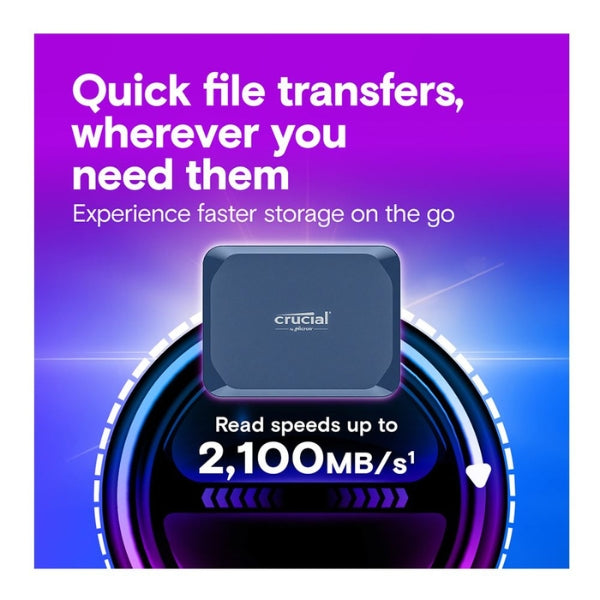 Disco-Duro-SSD-Crucial-X10-1TB-USB-3,2-(Gen-2x2-Type-C)-Portable-Blue