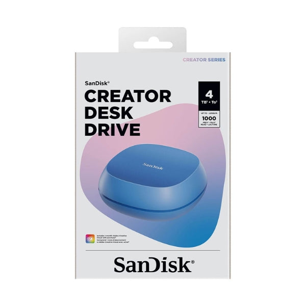 Disco-Duro-SSD-Sandisk-Creator-Desk-Drive-4TB-USB-3,2-Gen-2-Externo-Azul