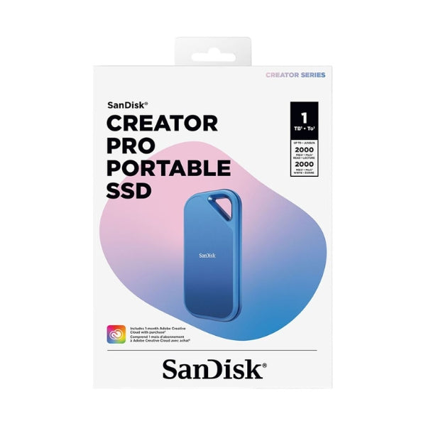 Disco-Duro-SSD-Sandisk-Creator-Pro-1TB-USB-3,2-Gen-2x2-Type-C-Portable-Azul