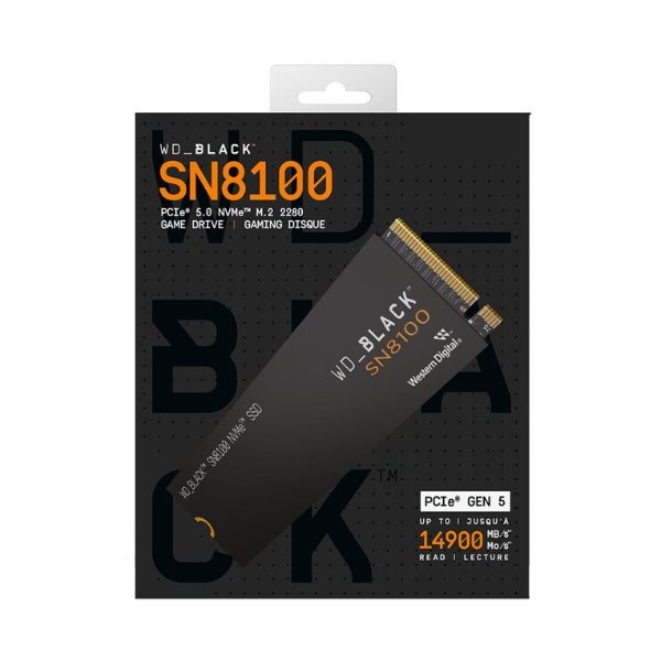 Disco Duro SSD WD Black SN8100 4TB 3D TLC NAND Flash PCIe Gen 5 x4 NVM