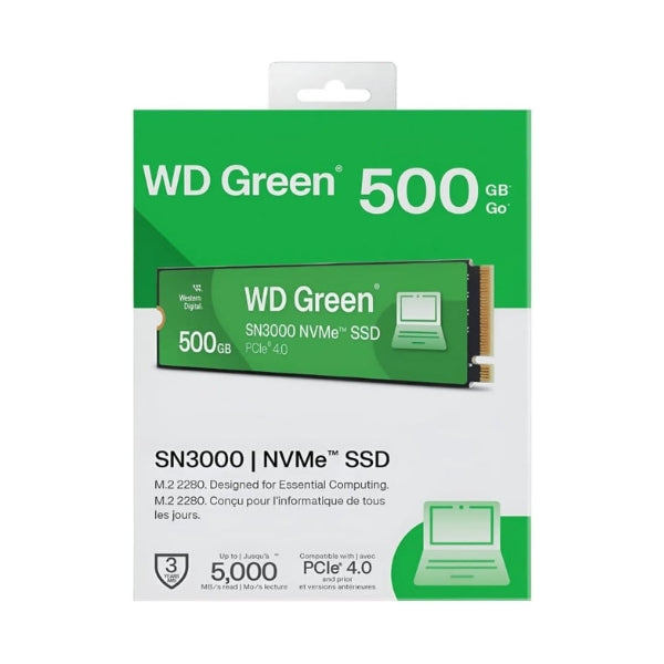 Disco Duro SSD Western Digital WD SN3000 NVMe 500GB Gen4 PCIe M.2 2280 - WDS500G4G0E