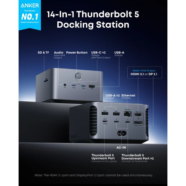 Docking-Station-Anker-TB5-14-en-1-Triple-Display