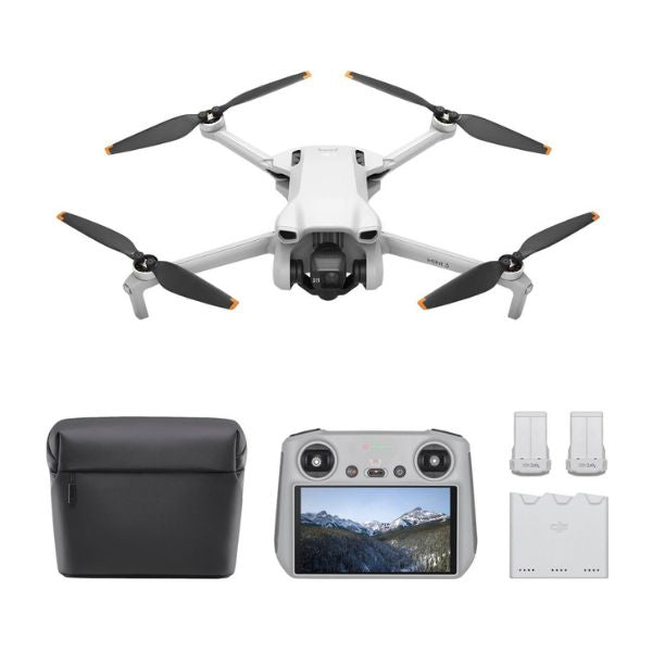 Dron DJI Mini 3 Fly More Combo (DJI RC) - Gimbal 3 Ejes, Cámara 4K HDR, 3 Baterías para 114 Min de Vuelo, Disparo Vertical, Transmisión de Video a 10,000 Metros