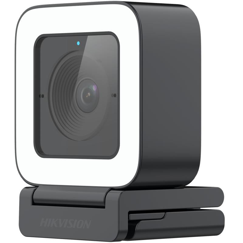 Audio y Video Hikvision - Cámara Web ALTA DENIFICIÓN (1080p) - Aro de Luz Interconstruido - Gran Angular - Micrófono Int