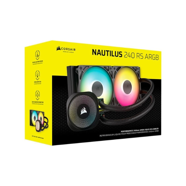 Enfriador-Líquido-Corsair-NAUTILUS-240-RS-ARGB-240mm-All-in-One-Negro