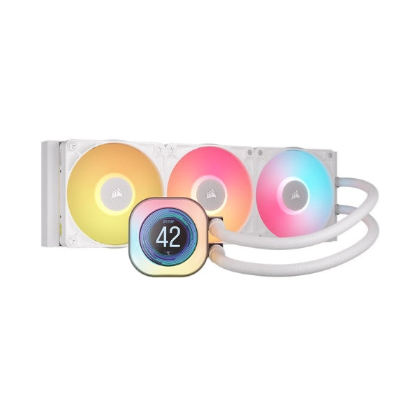 Enfriador-Líquido-Corsair-iCUE-LINK-RGB-TITAN-360-RX-LCD-360mm-All-in-One-Blanco