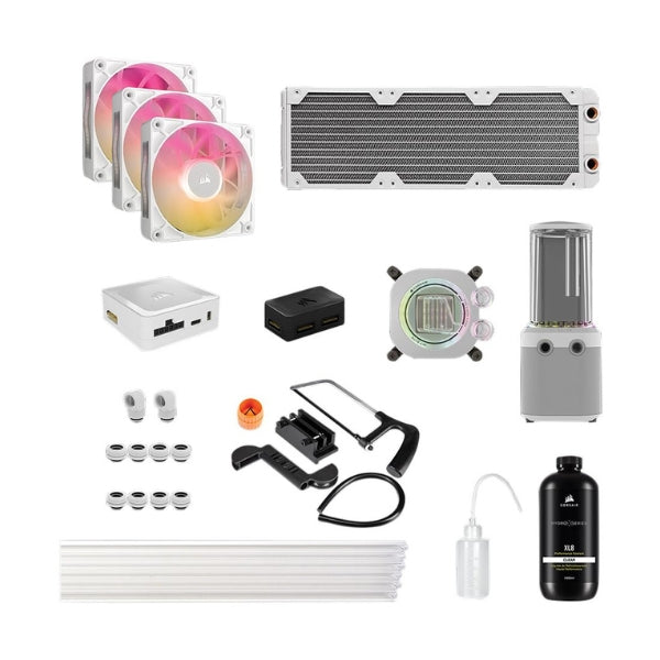 Enfriador-Líquido-Corsair-iCUE-LINK-XH505i-RX-360-RGB-360mm-Hard-Tube-Kit-Blanco