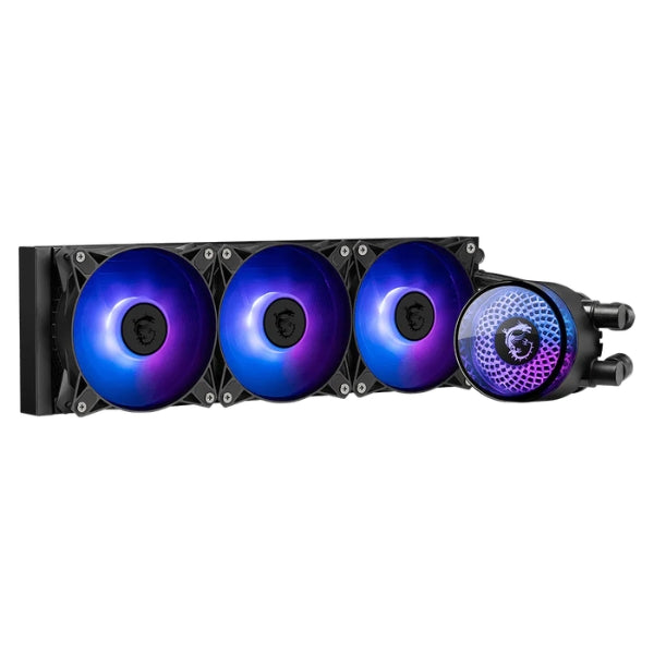 Enfriador - Liquido - MSI - MAG - CoreLiquid - A12 - 360 - ARGB - TDP - 250W - 3 - Pines - Intel - LGA1700 - 1851 - AMD - AM4 - AM5 - Negro-vista 2