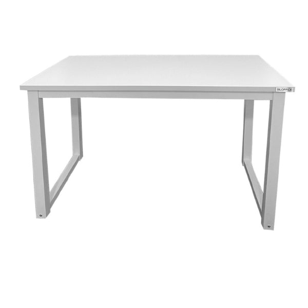 Escritorio Domi Aura 1.20 m - Tope Haya Marrón Claro - Base Blanca
