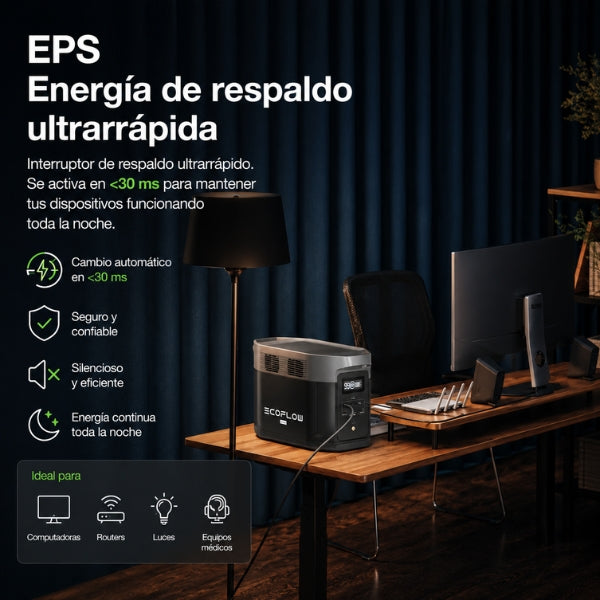 Estación - Energía - EF - ECOFLOW - DELTA 2 Max - 2048Wh - 120V - 3400W - LFP - Expansible - Solar - EFD350 - Negro&Gris