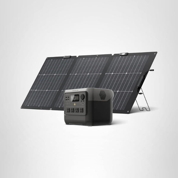 Estación - Energía - EF - ECOFLOW - RIVER 2 Pro - 768Wh - 120V - 1600W - LiFePO4 - Solar - Panel 160W - Portátil - EFR620 - Negro-frontal