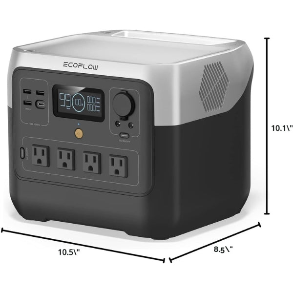 Estación - Energía - EF - ECOFLOW - RIVER 2 Pro - 768Wh - 120V - 1600W - LiFePO4 - X-Boost - Solar - EFR620 - Negro