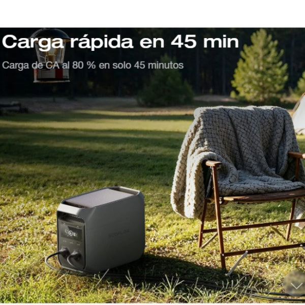 Estación de Energía Portátil EcoFlow DELTA 3 Classic 1024Wh - 1800W - Batería LFP - UPS 10ms - Carga Rápida 45 Min