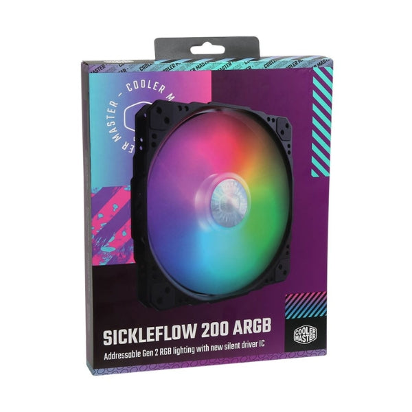 Fan-Cooler-Cooler-Master-SickleFlow-200-ARGB-Gen-2-Sleeve-Bearing-200mm-Negro-RGB