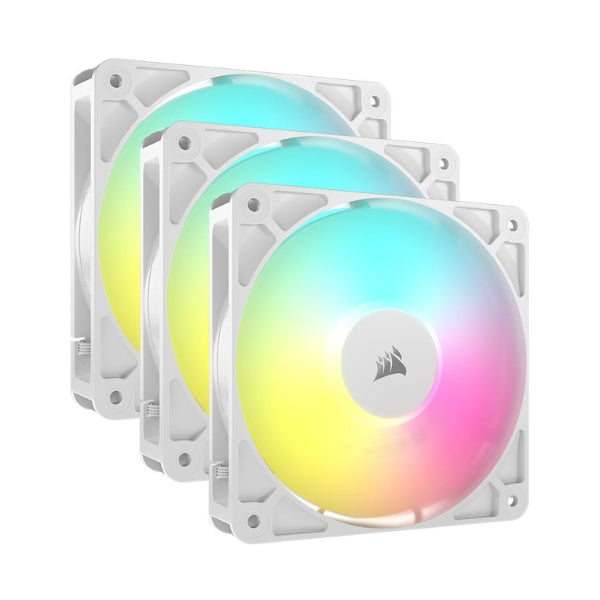 Fan-Cooler-Corsair-RS120-ARGB-Magnetic-Dome-120mm-Blanco-ARGB-3-Pack