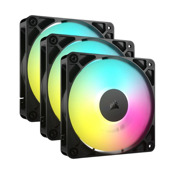 Fan-Cooler-Corsair-RS120-ARGB-Magnetic-Dome-Bearing-120mm-Negro-RGB-3-Pack
