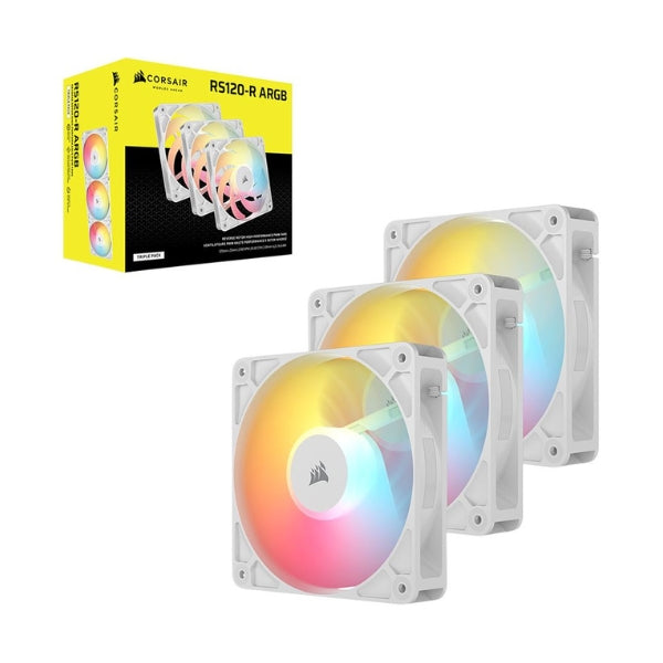 Fan-Cooler-Corsair-RS120-R-ARGB-Magnetic-Dome-Bearing-120mm-Blanco-RGB-3-Pack