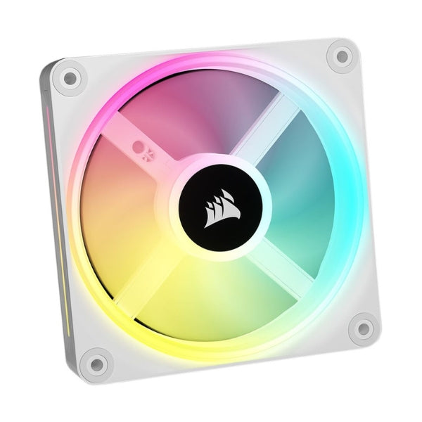 Fan-Cooler-Corsair-iCUE-LINK-QX120-Magnetic-Dome-Bearing-120mm-PWM-Blanco-RGB-3-Pack