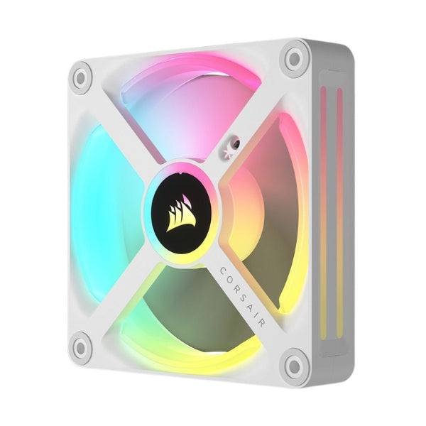 Fan-Cooler-Corsair-iCUE-LINK-QX120-RGB-Magnetic-Dome-Bearing-120mm-PWM-Blanco-RGB