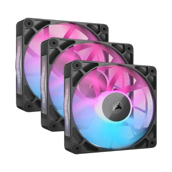 Fan-Cooler-Corsair-iCUE-LINK-RX120-RGB-Magnetic-Dome-Bearing-120mm-Negro-RGB-3-Pack